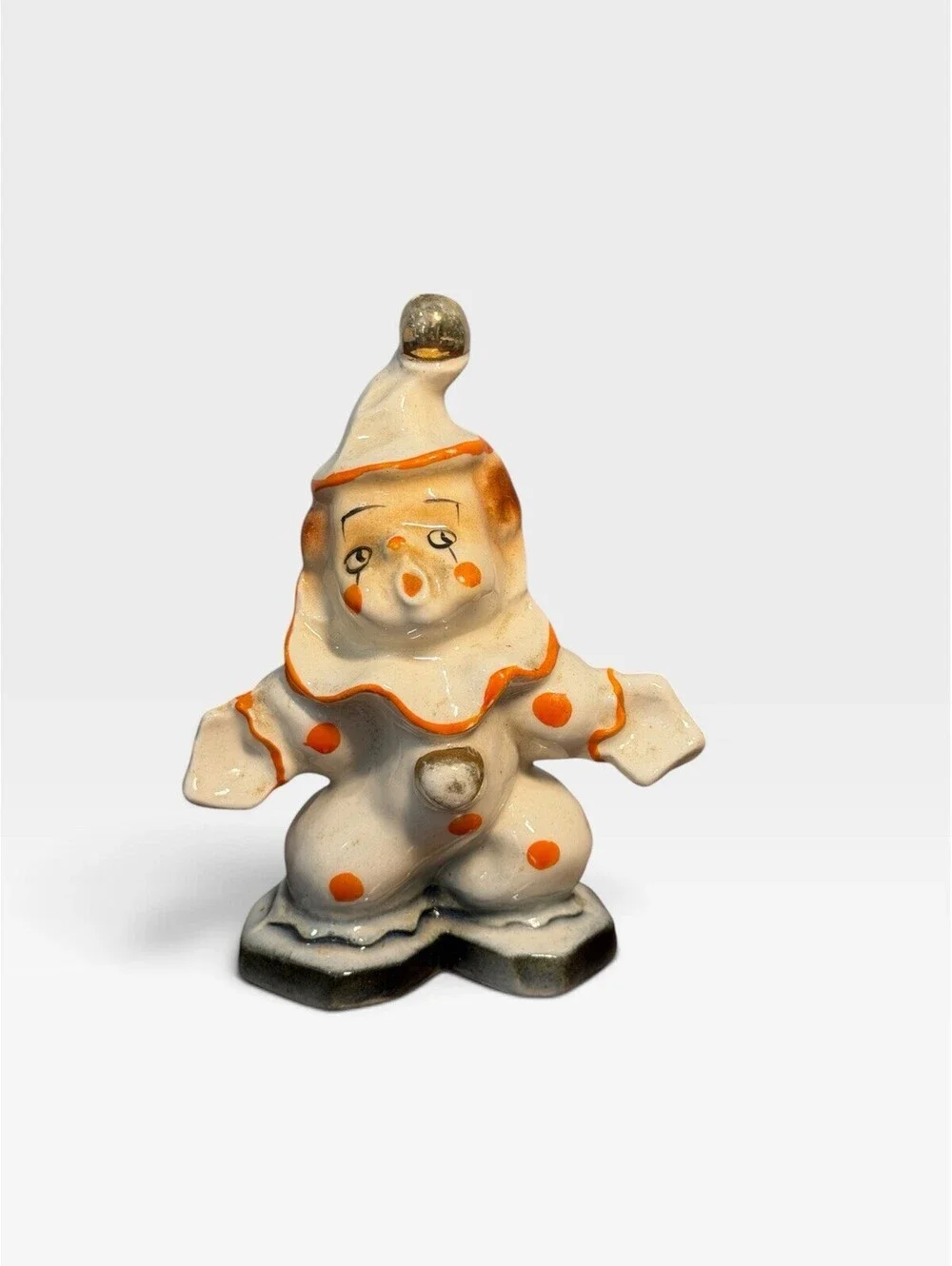 Vintage Ceramic Clown Salt Or Pepper Shaker Trinket Made In Japan